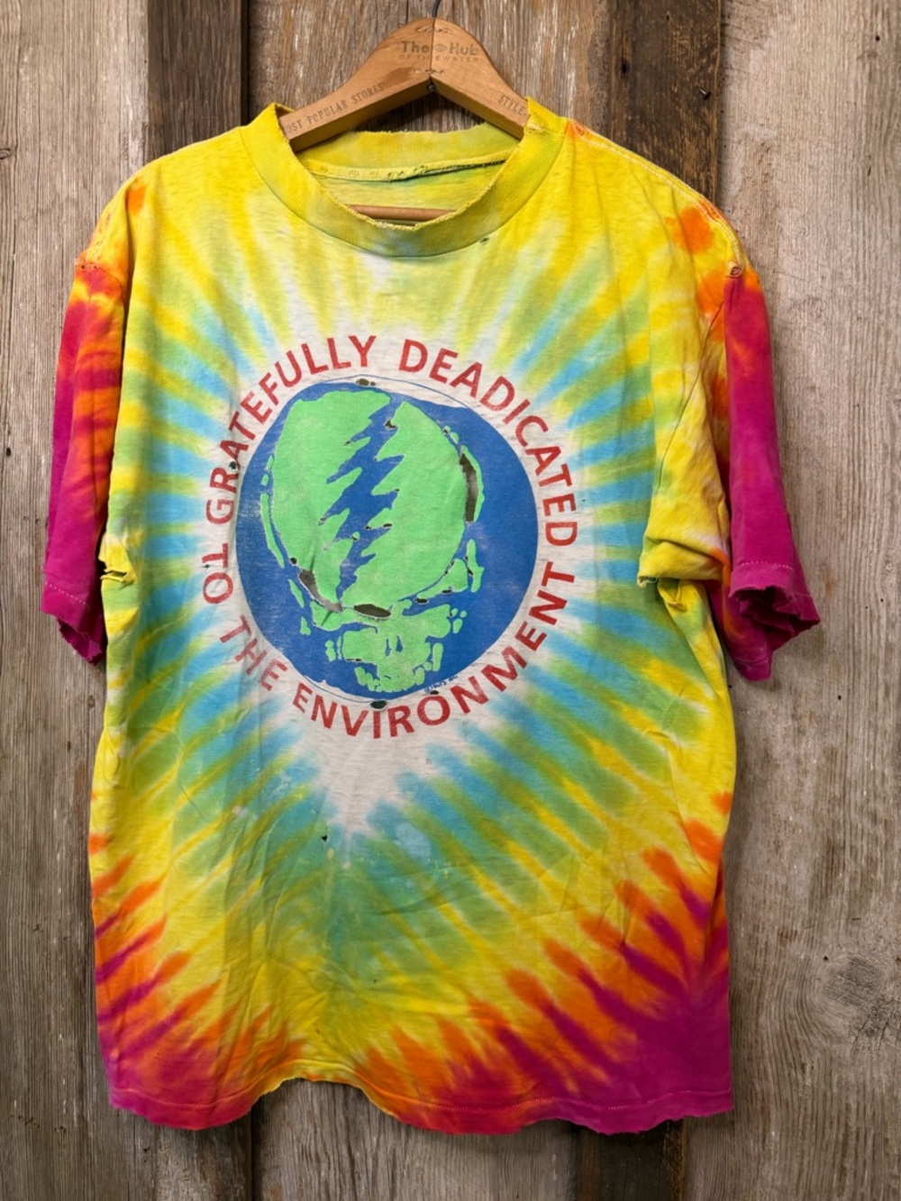 VTG 90s Grateful Dead Tie Dye Thrashed Thread Bare Single Stitch T-Shirt